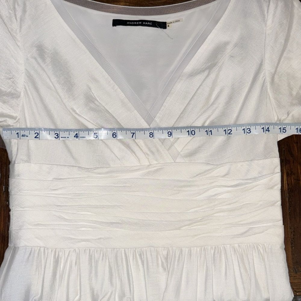 NWOT Andrew Marc Women’s White Midi Dress Size 4 - Picture 9 of 10